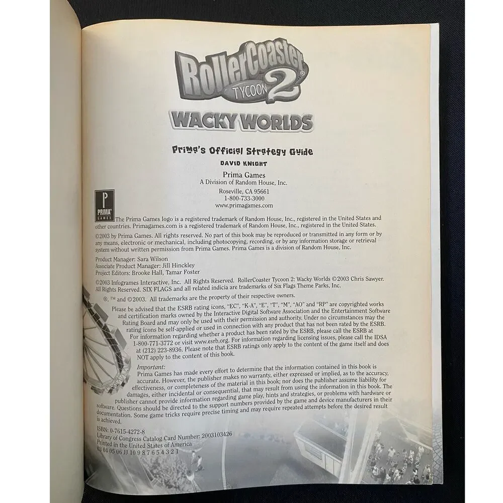 RollerCoaster Tycoon 2: Wacky Worlds Expansion Pack Prima Official Guide
